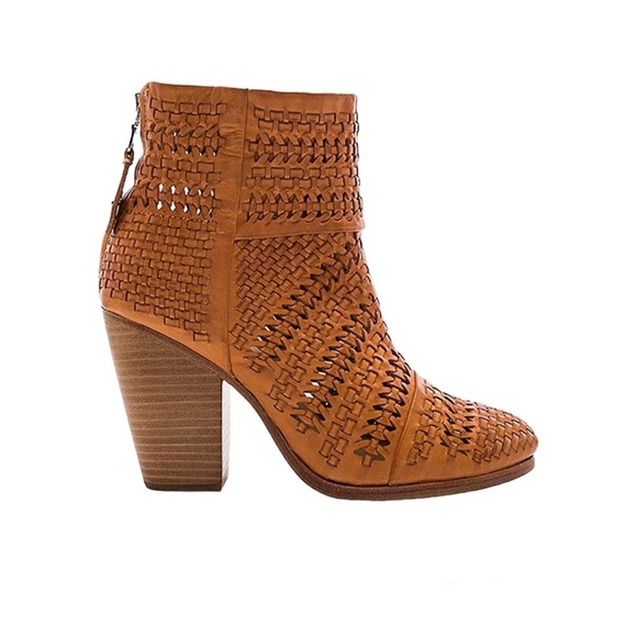 Rag & Bone Leather Newbury Bohemian Bootie Ankle Boots Size 39.5 - Picture 1 of 15